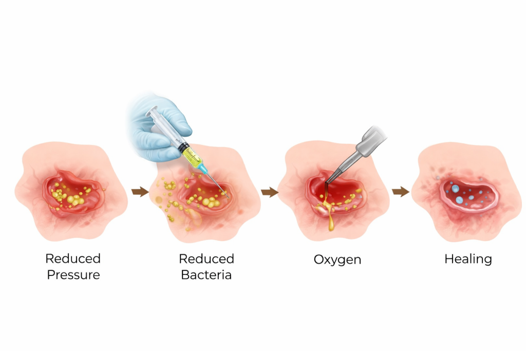 how abscess drainage works.